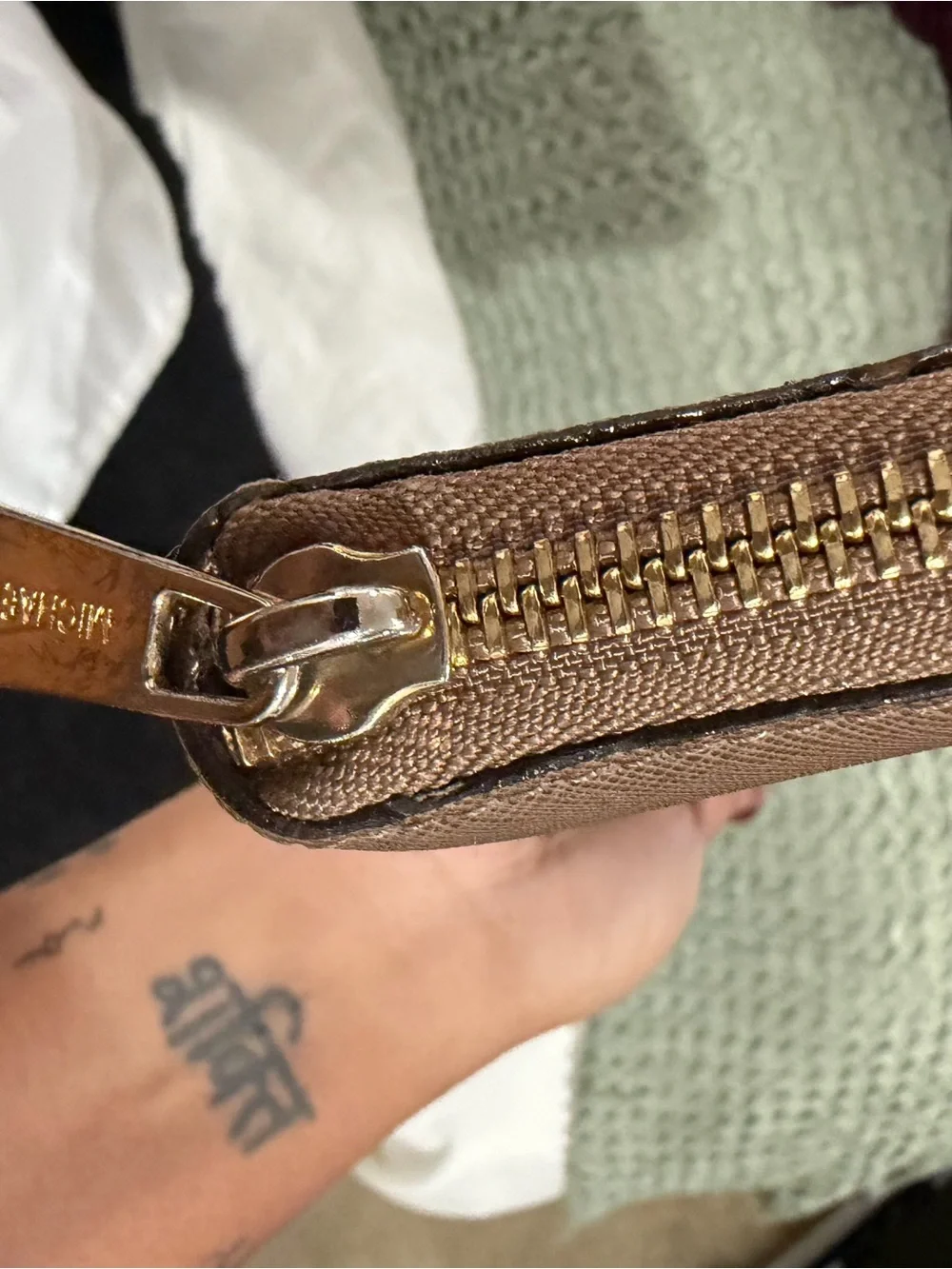 Michael Kors Metallic Rose Gold Saffiano Wristlet